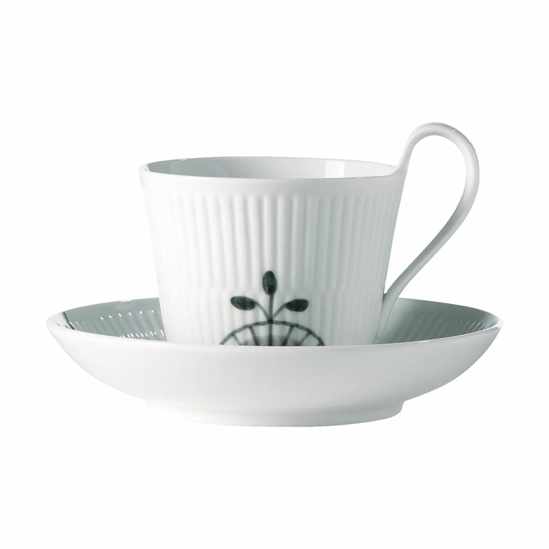 Royal Copenhagen Sort Mega Riflet Kaffekop