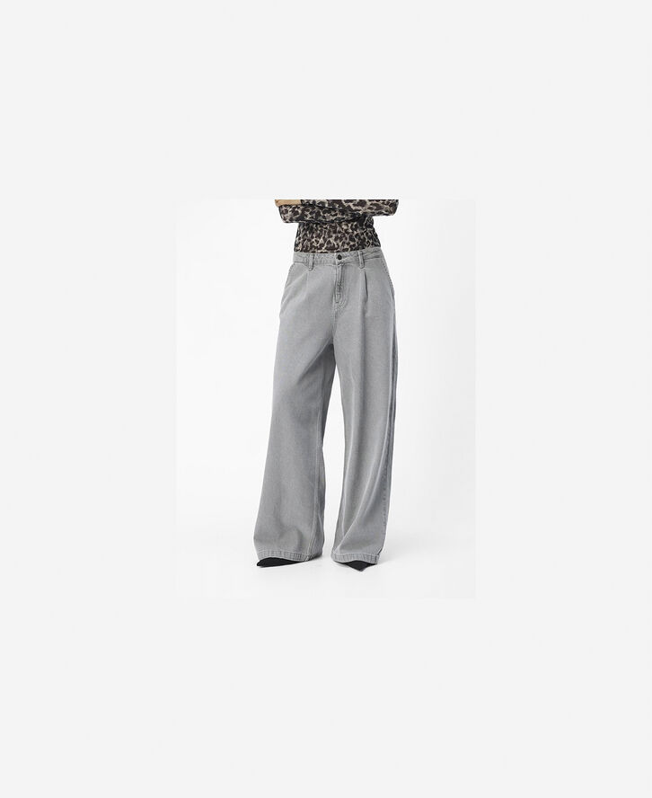 Object OBJMOJI DENIM MW WIDE JEANS 135 Grey denim