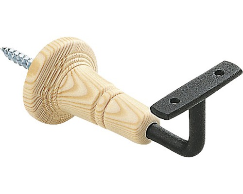 Leuningbeugel van ijzer met sparrenrozet (verpakking = 2 stuks)