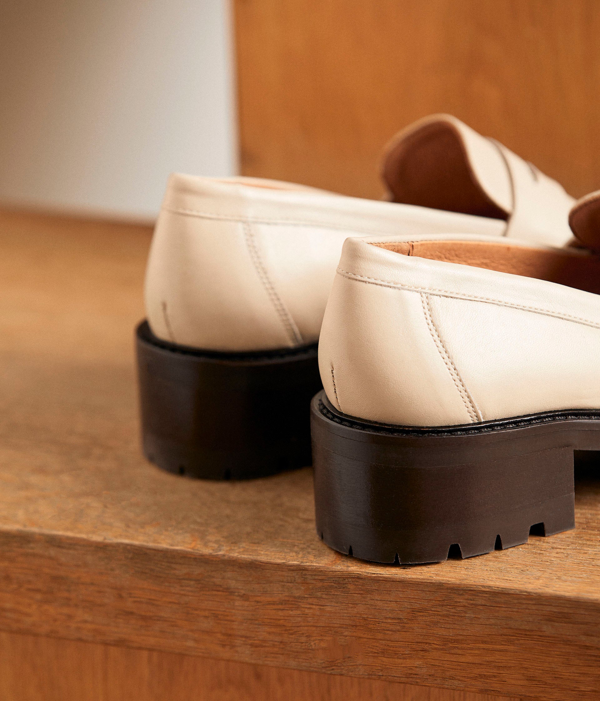 Mocassins cuir écru Aubree