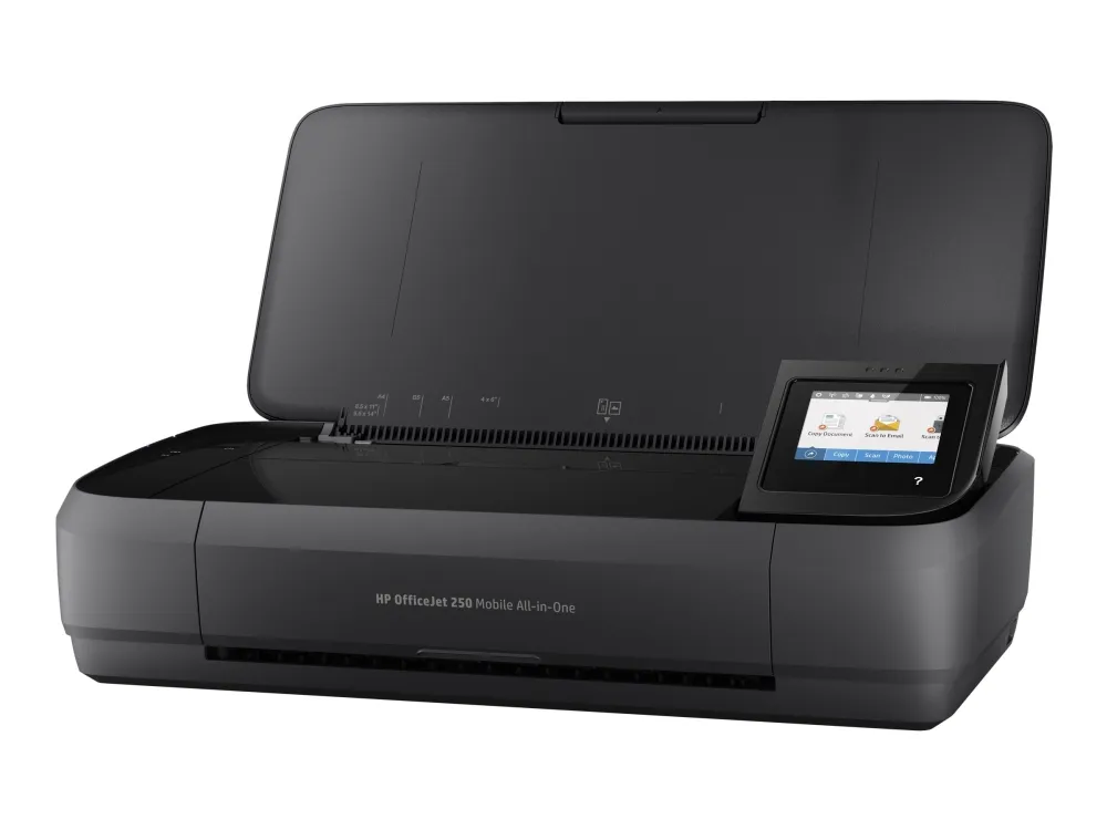 HP Officejet 250 Mobile All-in-One - Multifunktionsprinter - farve - blækprinter - Legal (216 x 356 mm) (original) - A4/Legal (medie) - op til 8 spm (kopiering) - op til 10 spm (udskriver) - 50 ark - USB 2.0, USB vært, Wi-Fi