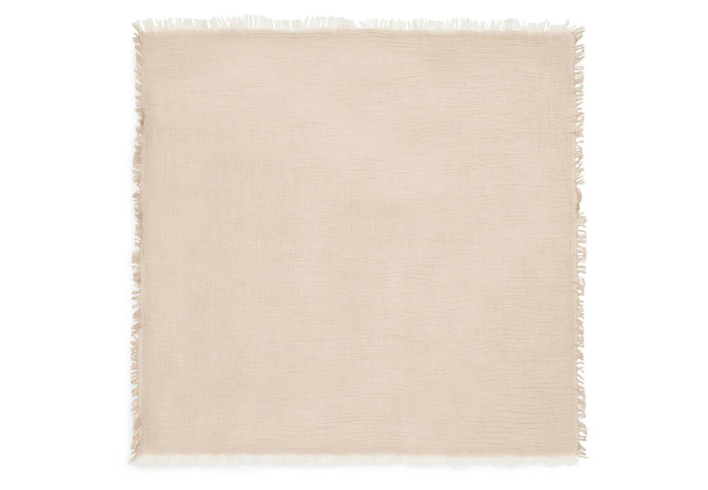 ledikantdeken Fringe Stripe - Biscuit/Ivory