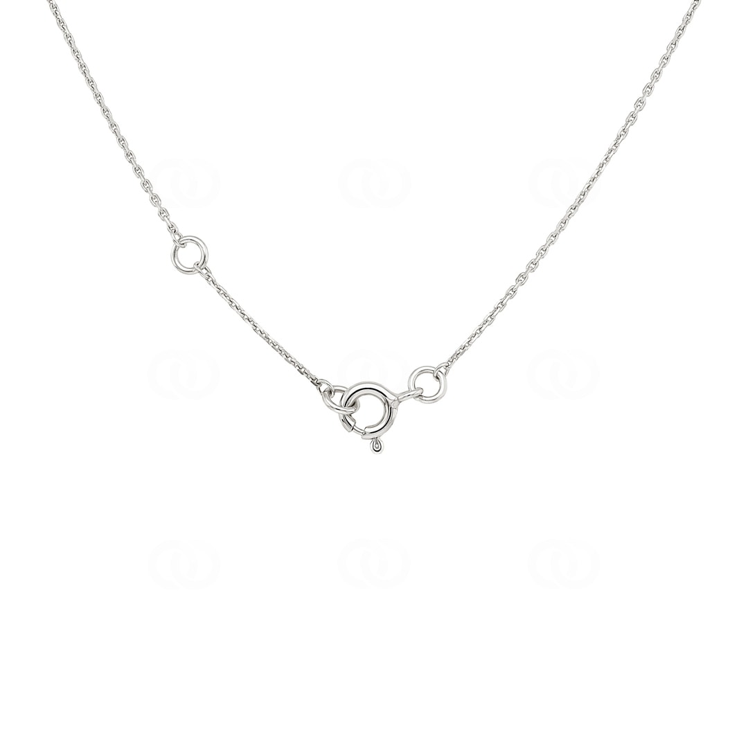 Collier mit Anhänger 750/18 K Weissgold mit Saphir