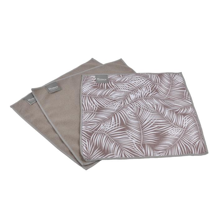 SET 3 CHIFFONS MICROFIBRE 30X30CM VEGETAL