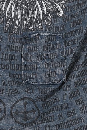 T-Shirt Bleu Délavé & Imprimé | Rock Rebel by EMP T-Shirt Manches courtes