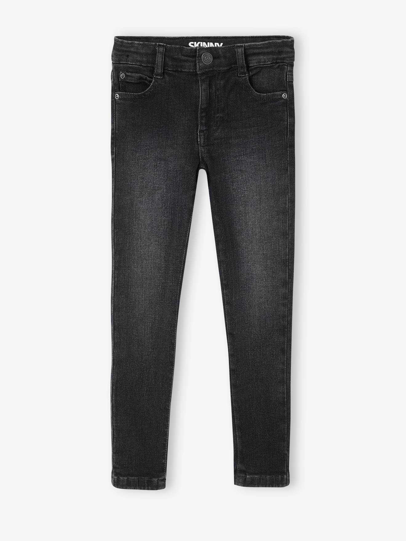 Calça jeans Slim Superflex com efeito desgastado, para meninos, azul escuro liso