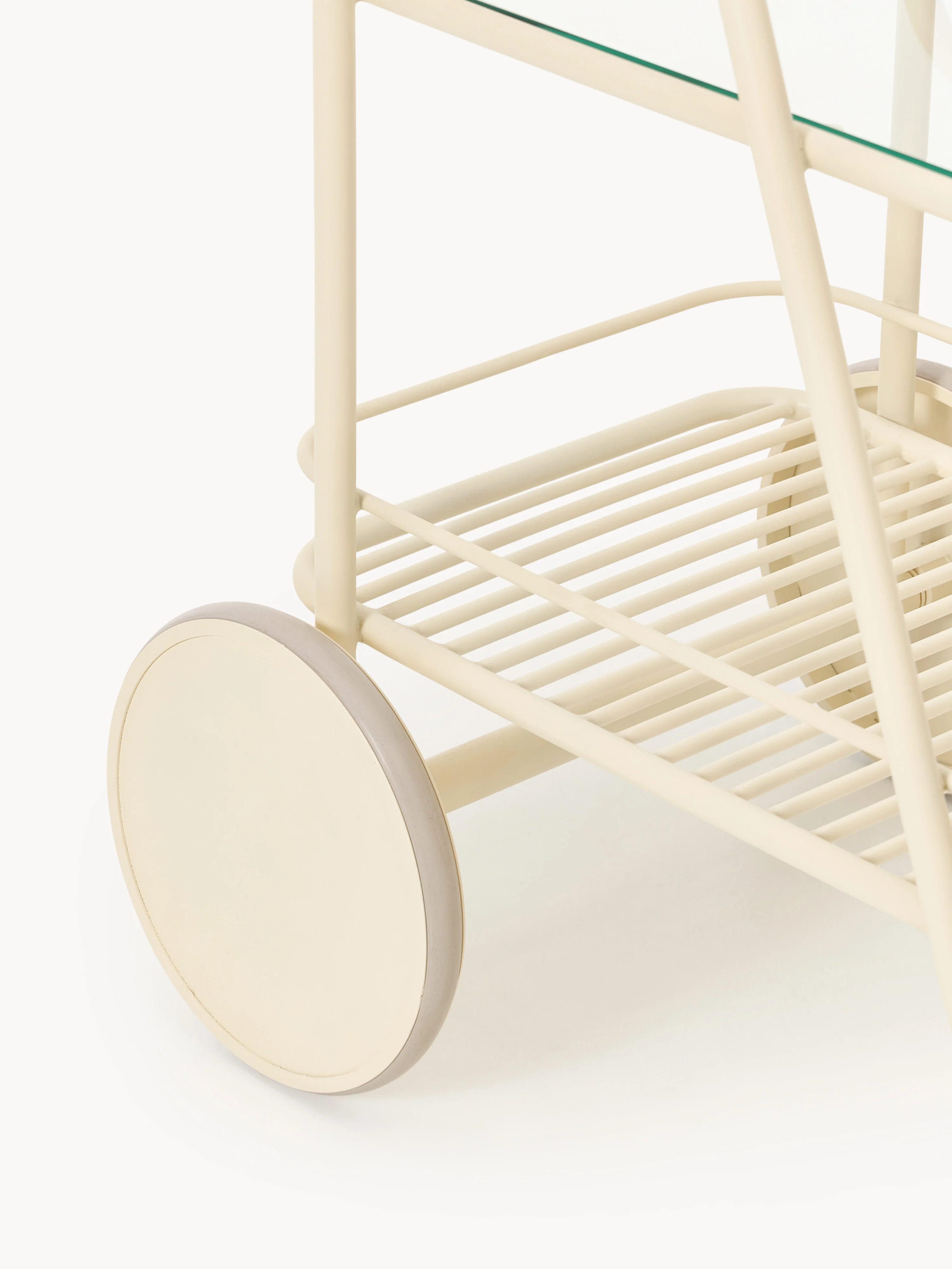 Metalen barcart Giovanni met glazen tafelblad