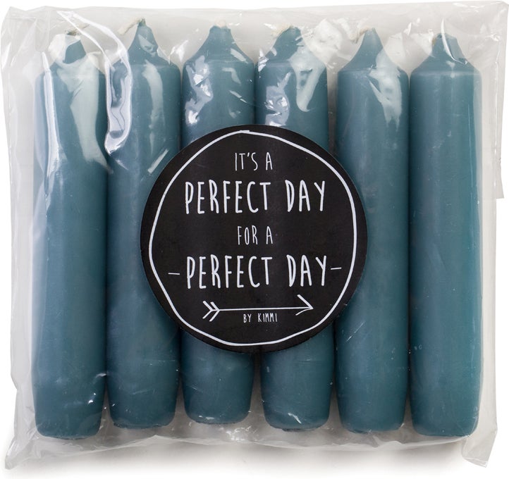 Rustik Lys dinerkaars Cadeau blauw 6 uur 6 stuks