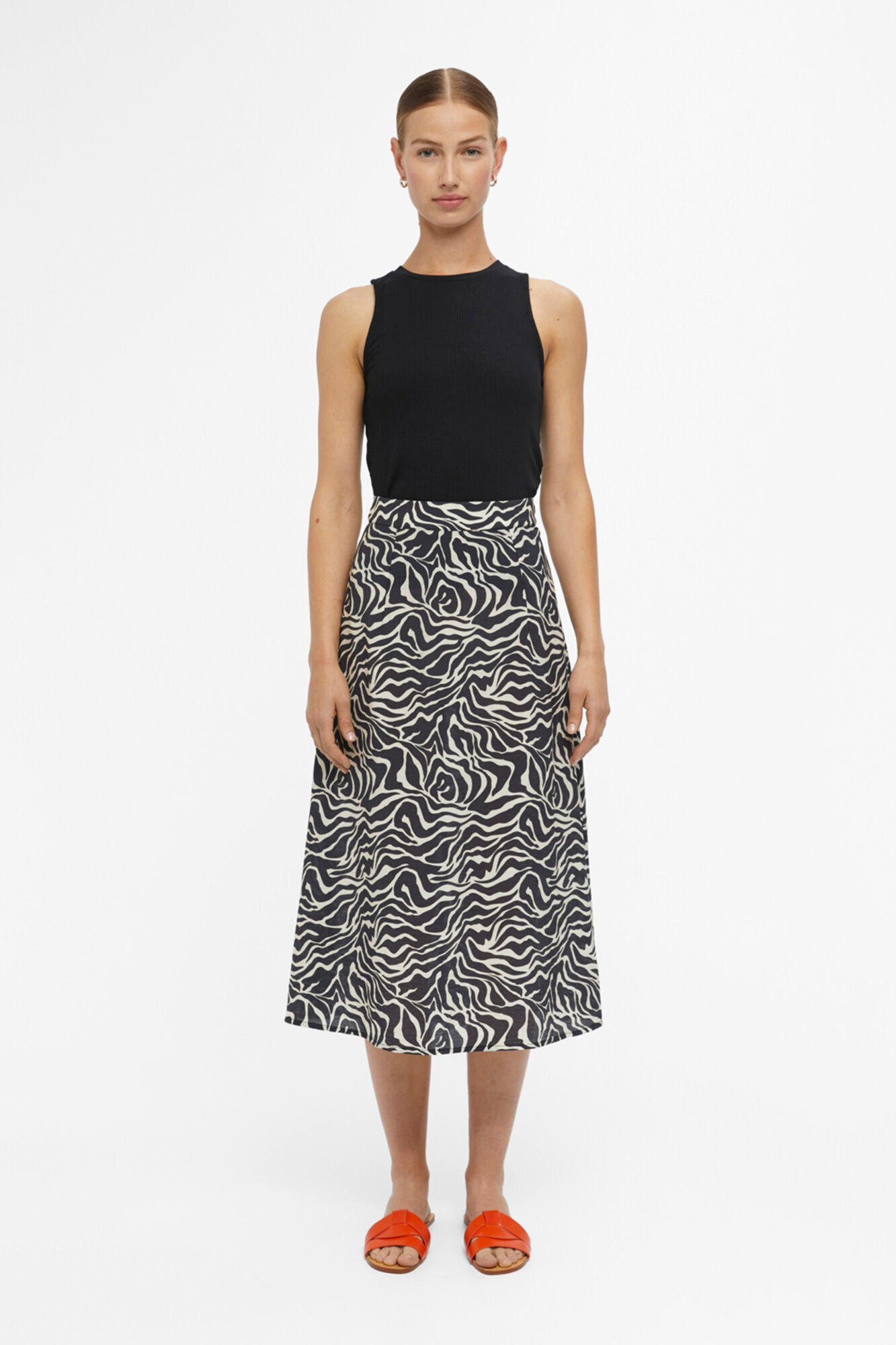 Falda midi - Negro