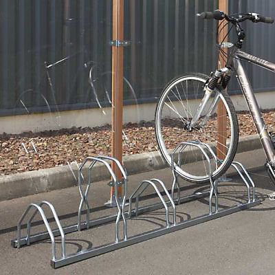 Râtelier au sol pour 5 vélos 2 niveaux