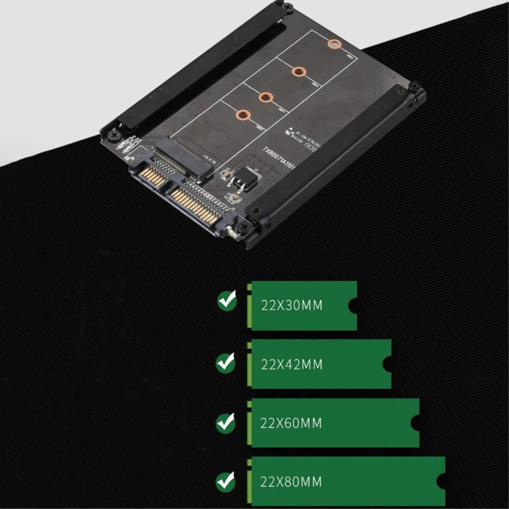 M.2 SATA auf SATA III 22pin SSD / HDD Festplatten Adapter (2.5