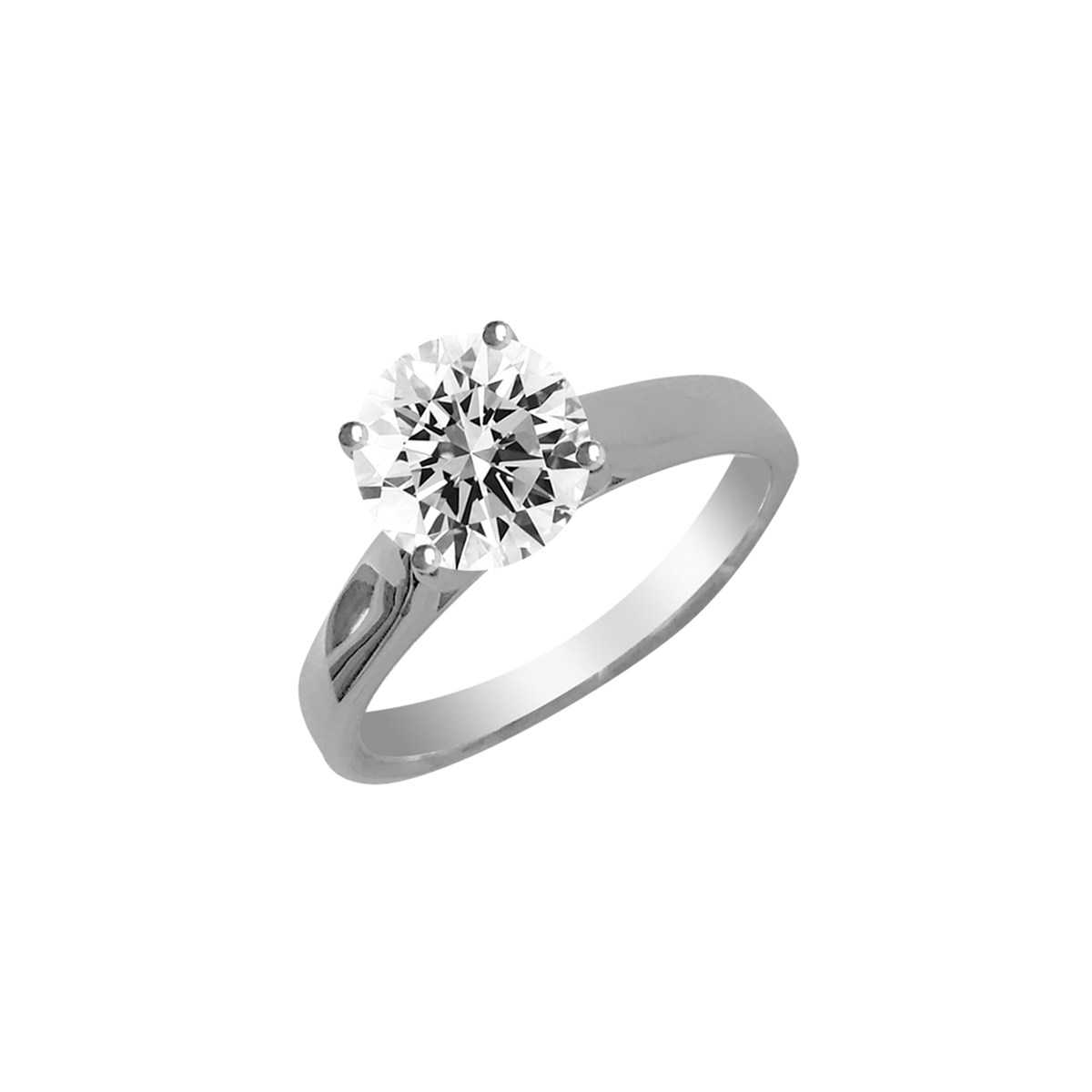 Bague solitaire argent 925 rhodié et oxyde de zirconium