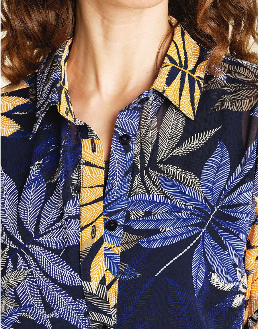 Chemisier voile bleu
