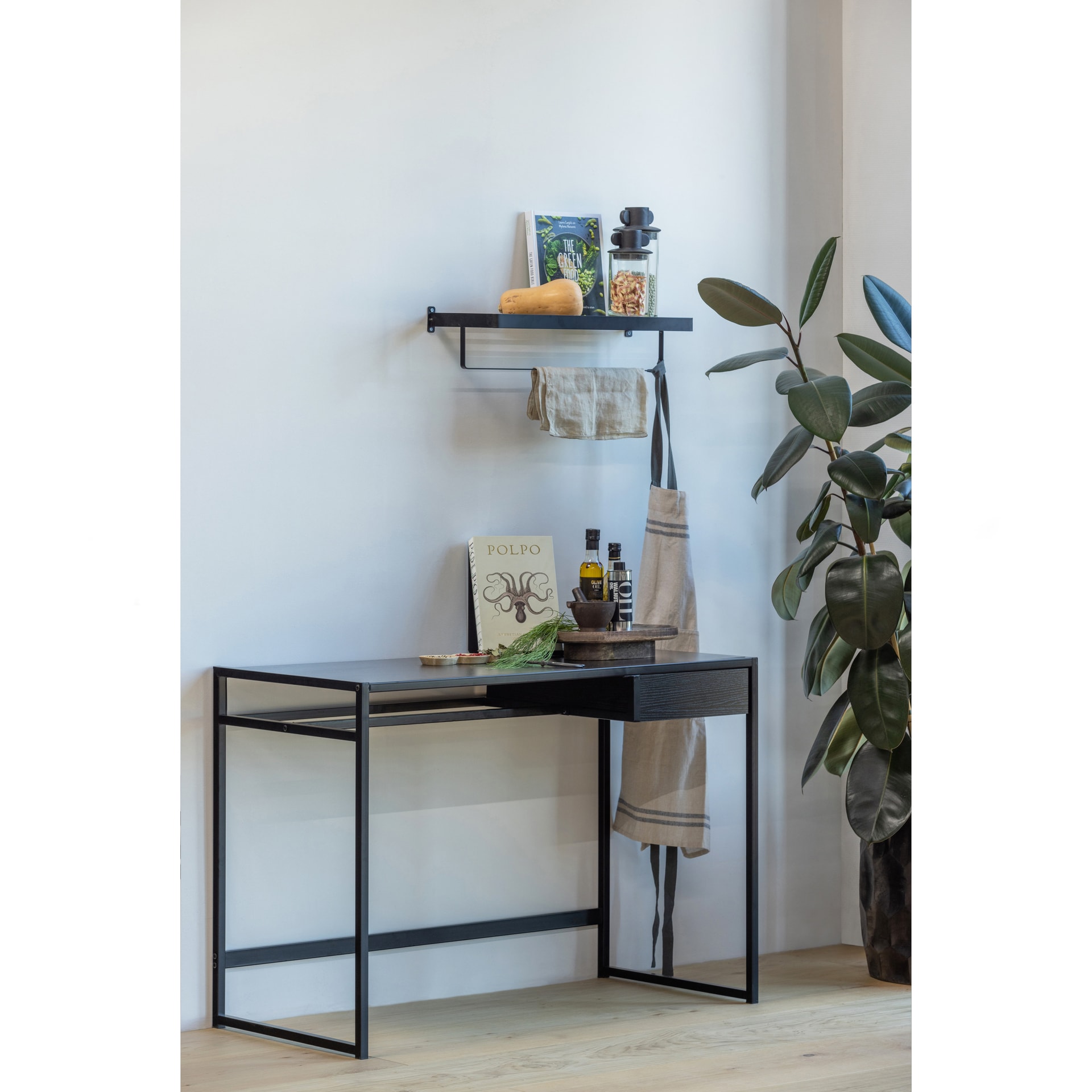 Schreibtisch TEUN 110 x 76 cm schwarz