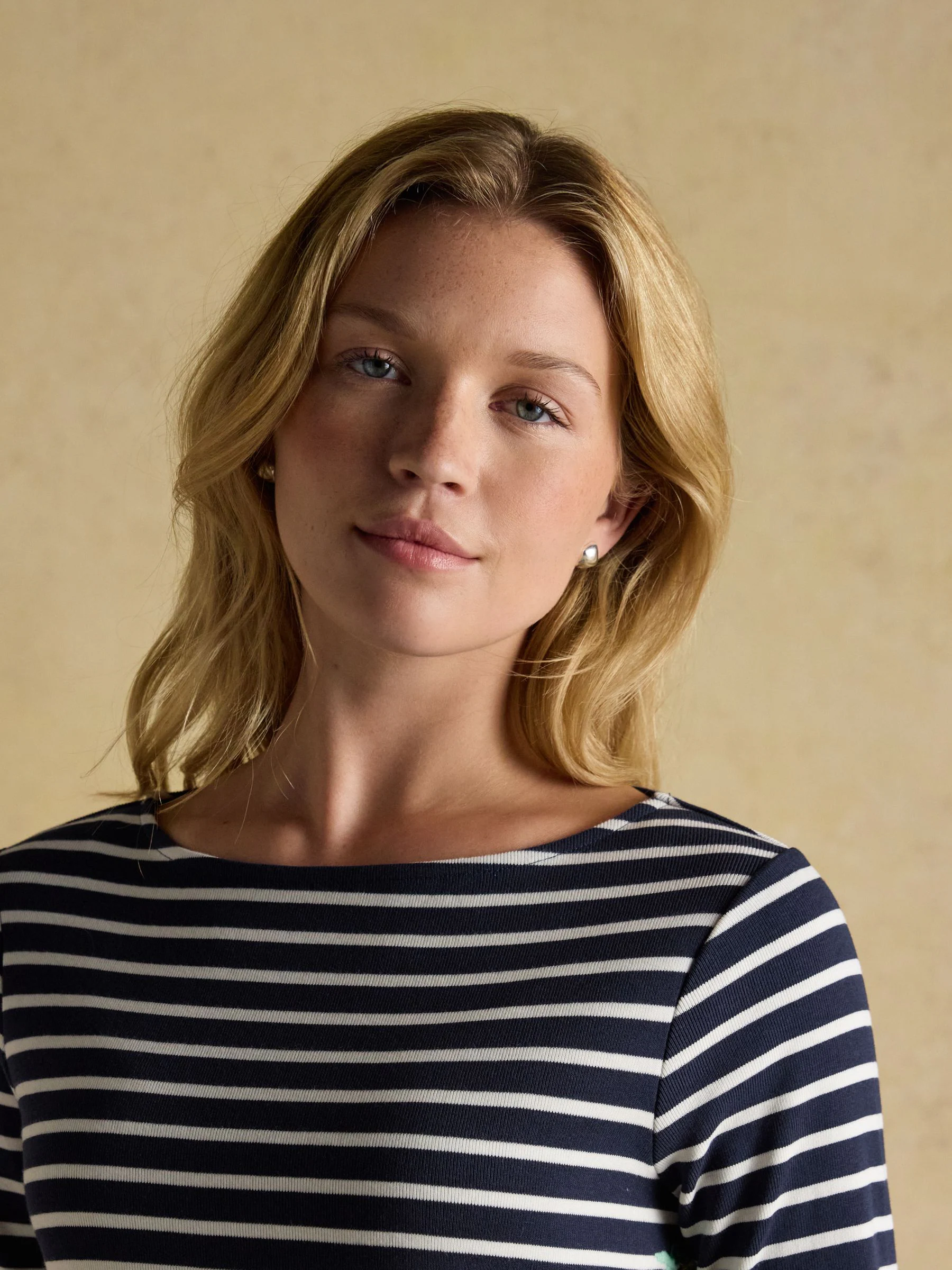 Dog Navy/Cream - Joules Christmas Harbour Boat Neck Breton Top
