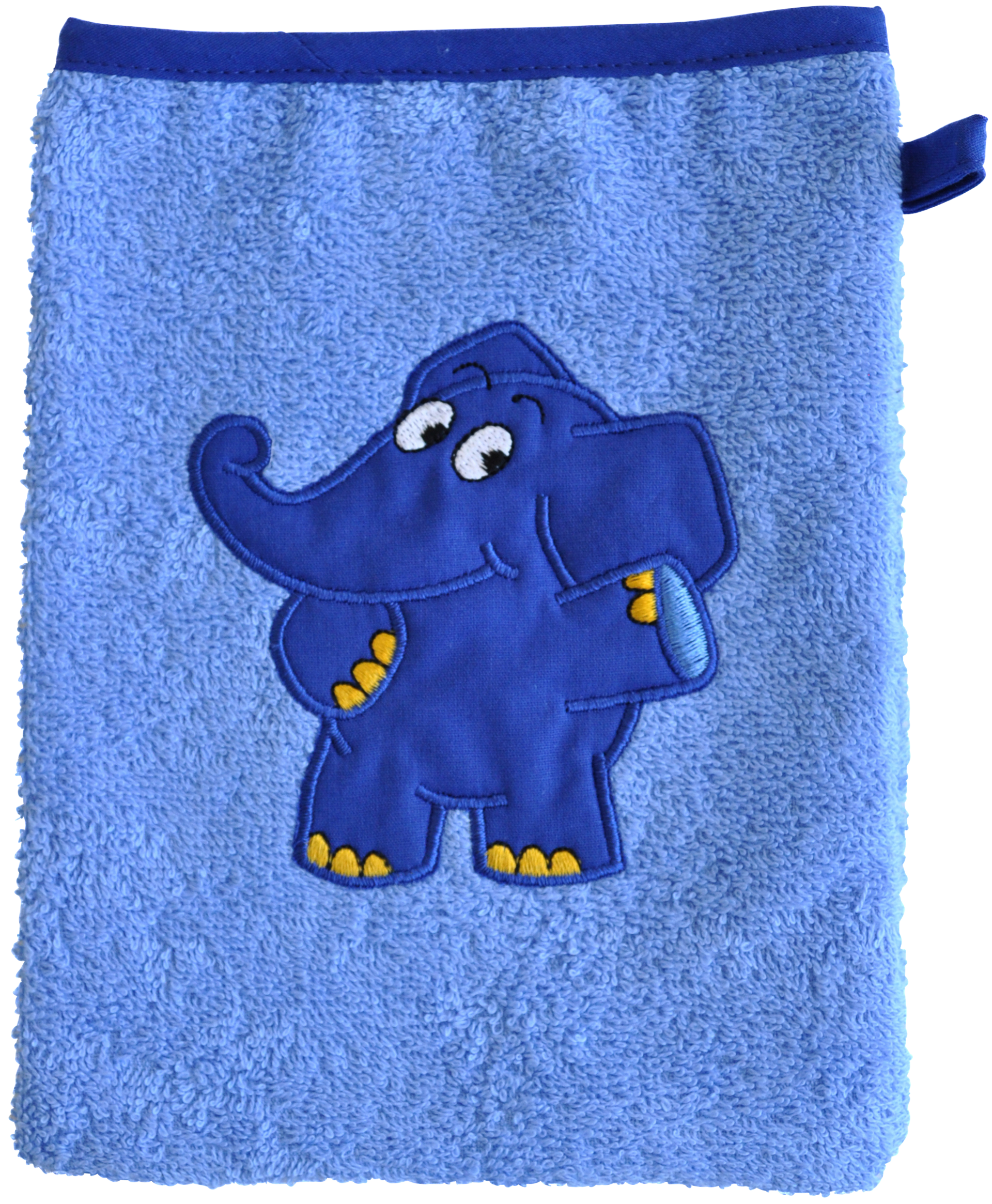 Smithy Waschhandschuh ELEFANT 14 x 23 cm blau
