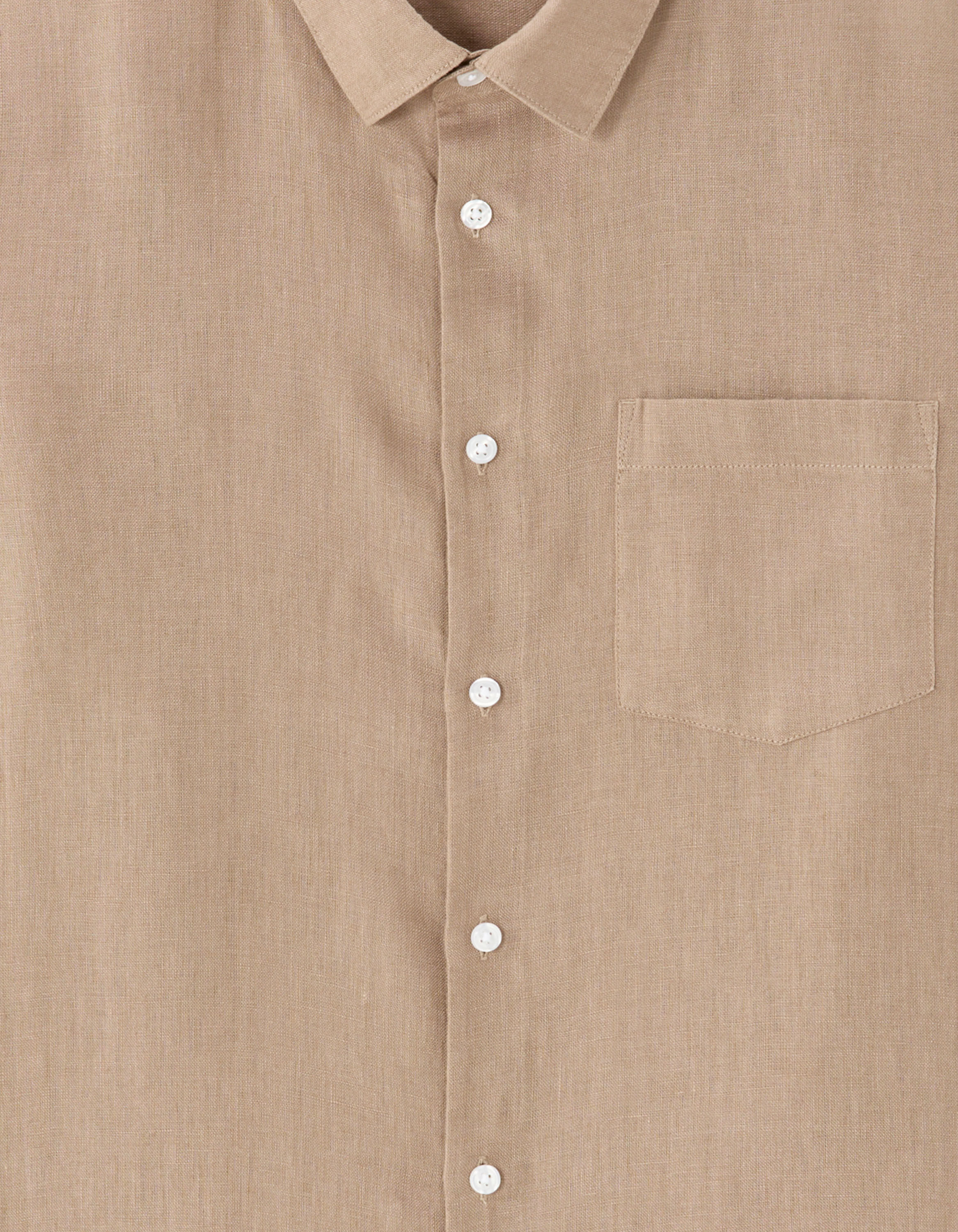 Chemise regular 100% lin - marron clair