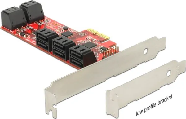 Delock - Lagringskontrol - 10 Kanal - SATA 6Gb/s - lavprofil - PCIe 2.0 x2