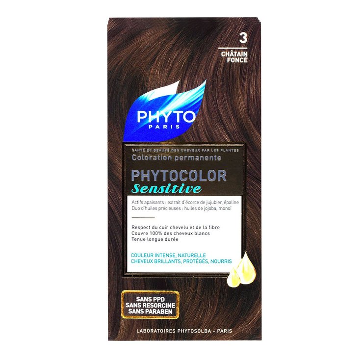 Phytocolor Sensitive coloration permanente 3 châtain foncé