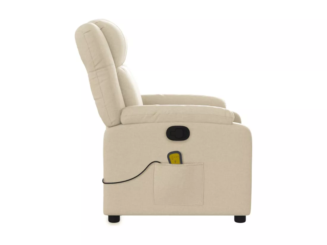 Fauteuil massant inclinable Crème Tissu