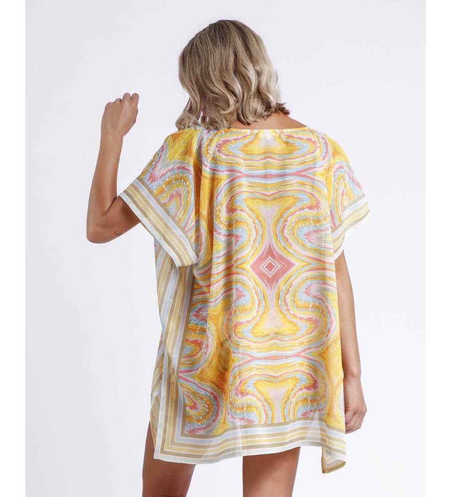 Vestido Kaftan Jardim Amarelo Admas