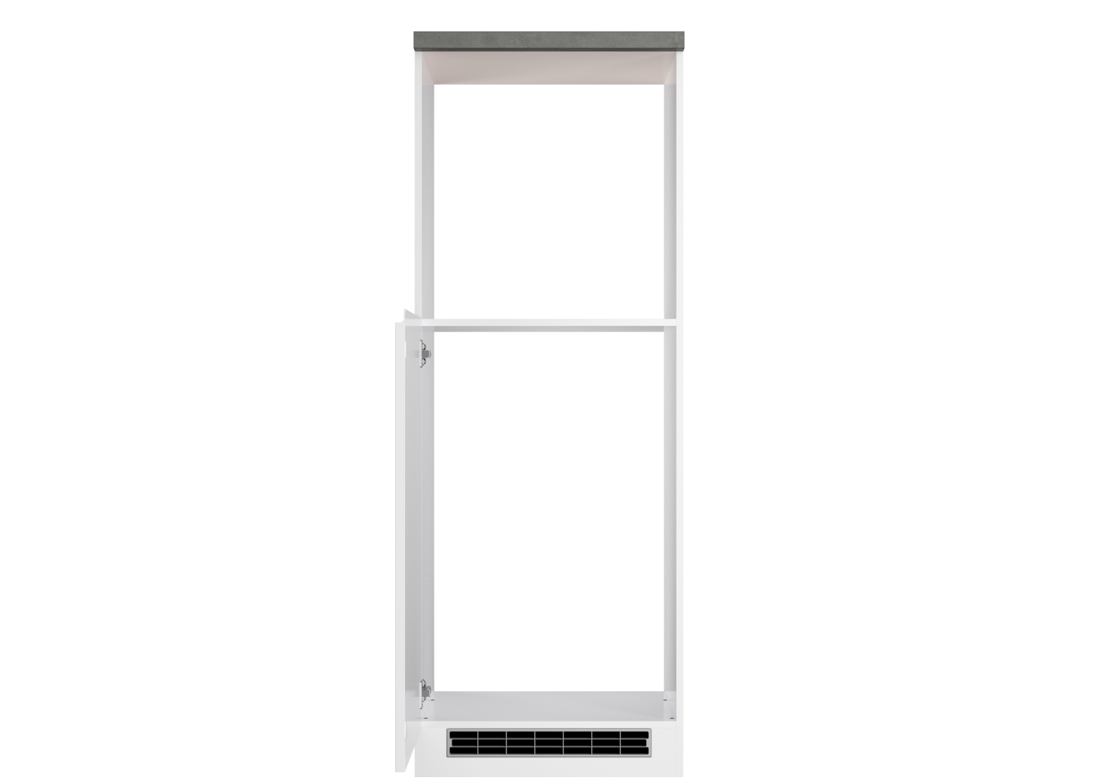 Kühlschrank/Backofen-Umbauschrank MONZA - weiß Hochglanz - Beton-Optik