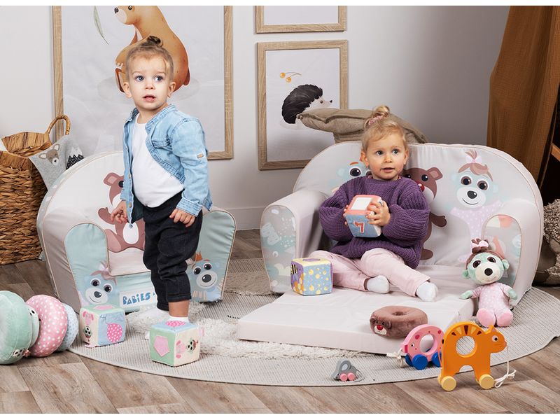Knorrtoys Kindersessel «Babies and the bear» Bequemer Sessel für Kinder
