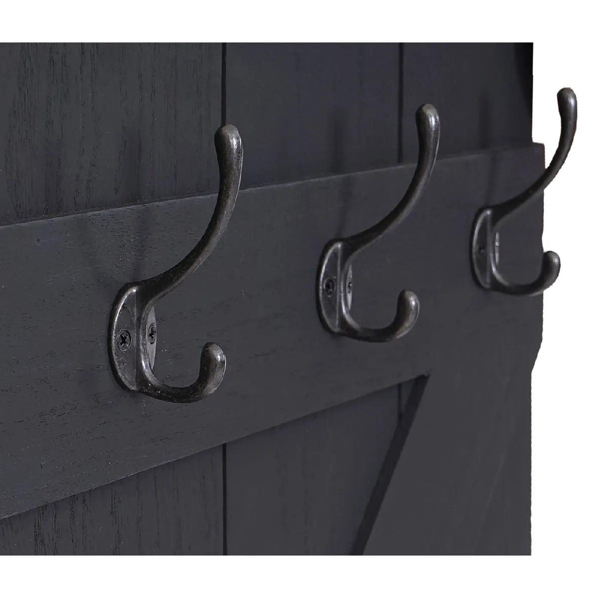 Mendler Garderobe murale HWC-D13 - Gris foncé shabby