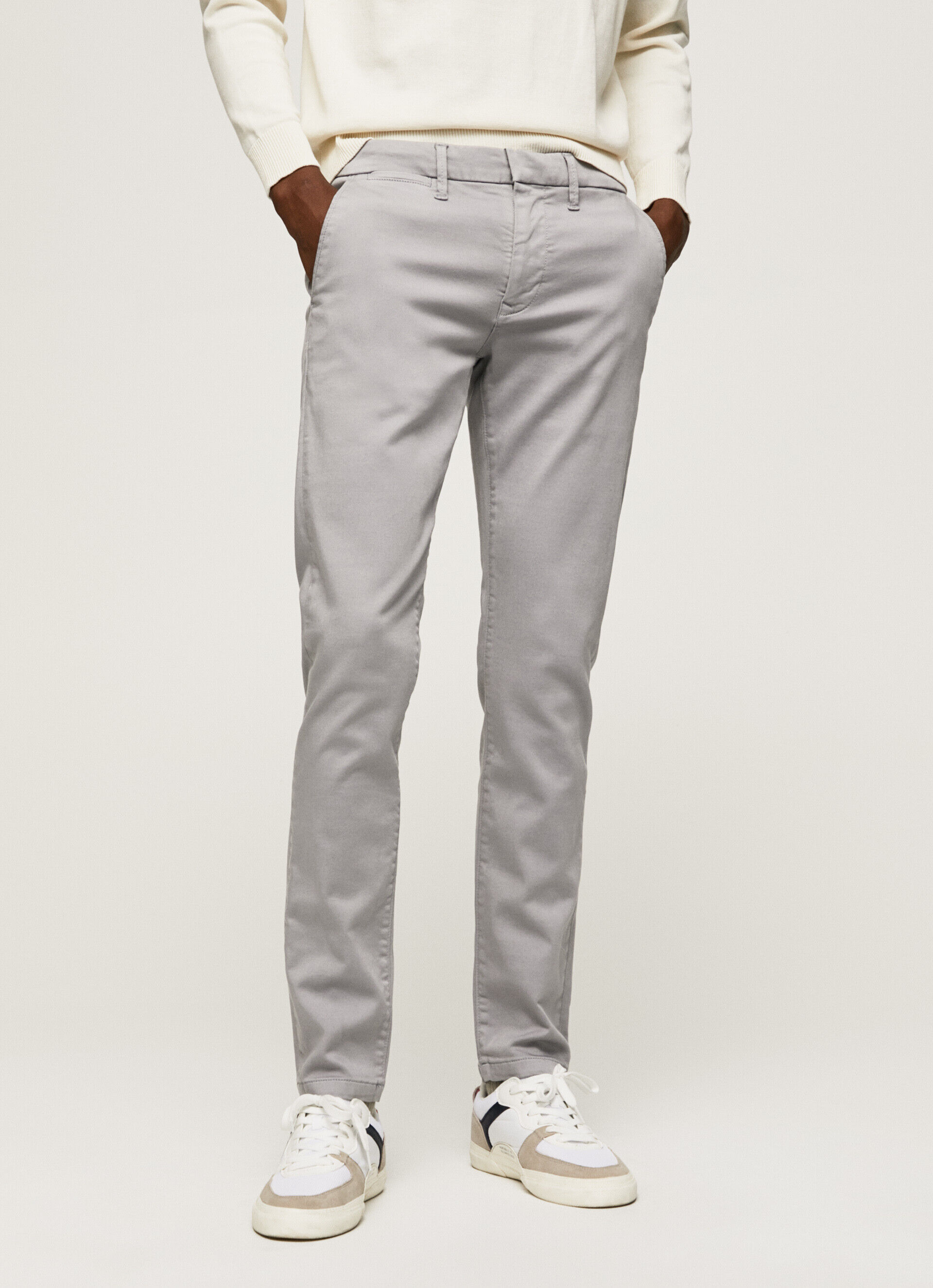Calça chino Slim James - cinza prateado