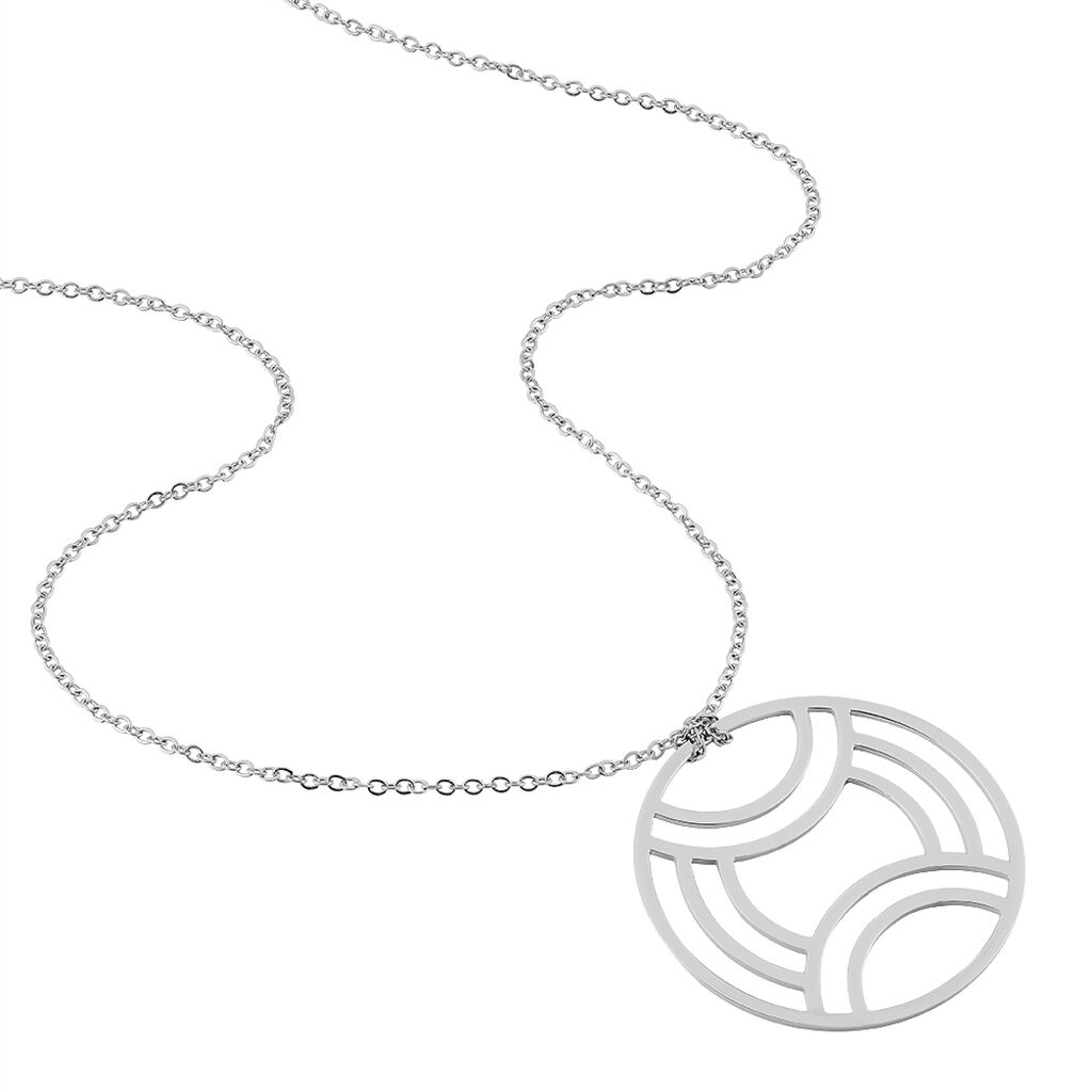 Collier Sautoir Japan Acier Blanc