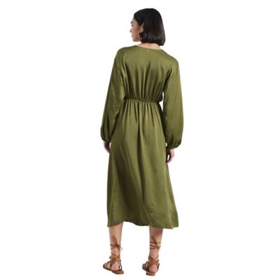Robe femme Midi Satinee Decolette V PLEASE