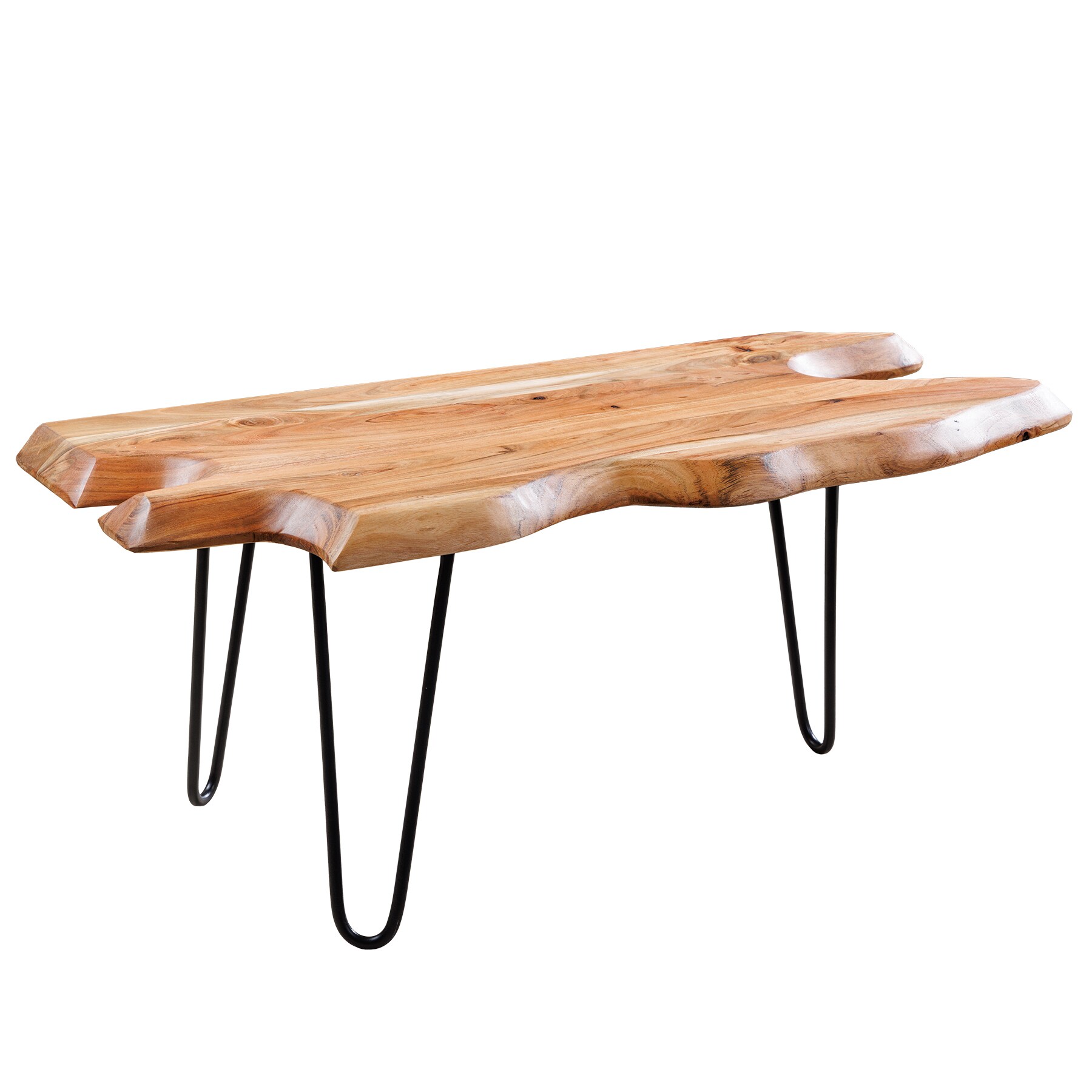 riess-ambiente Couchtisch WILD - 100cm Akazie natur Hairpin Legs Baumkante Massivholz