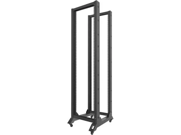 Lanberg - Rack åben ramme - 4-pæl - sort - 42U - 19