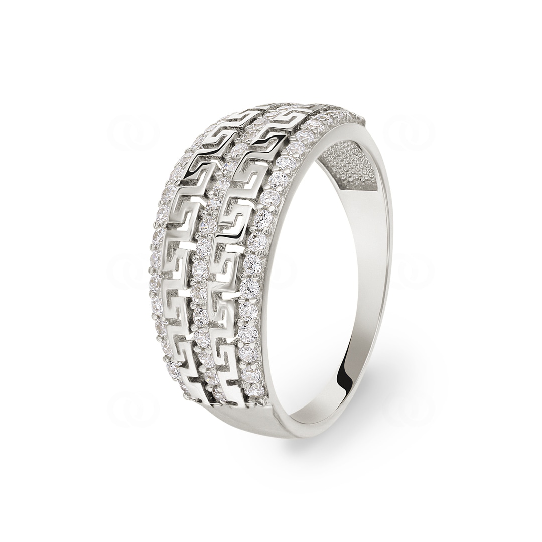 Damenring 750/18 K Weissgold mit Zirkonia Ø 56