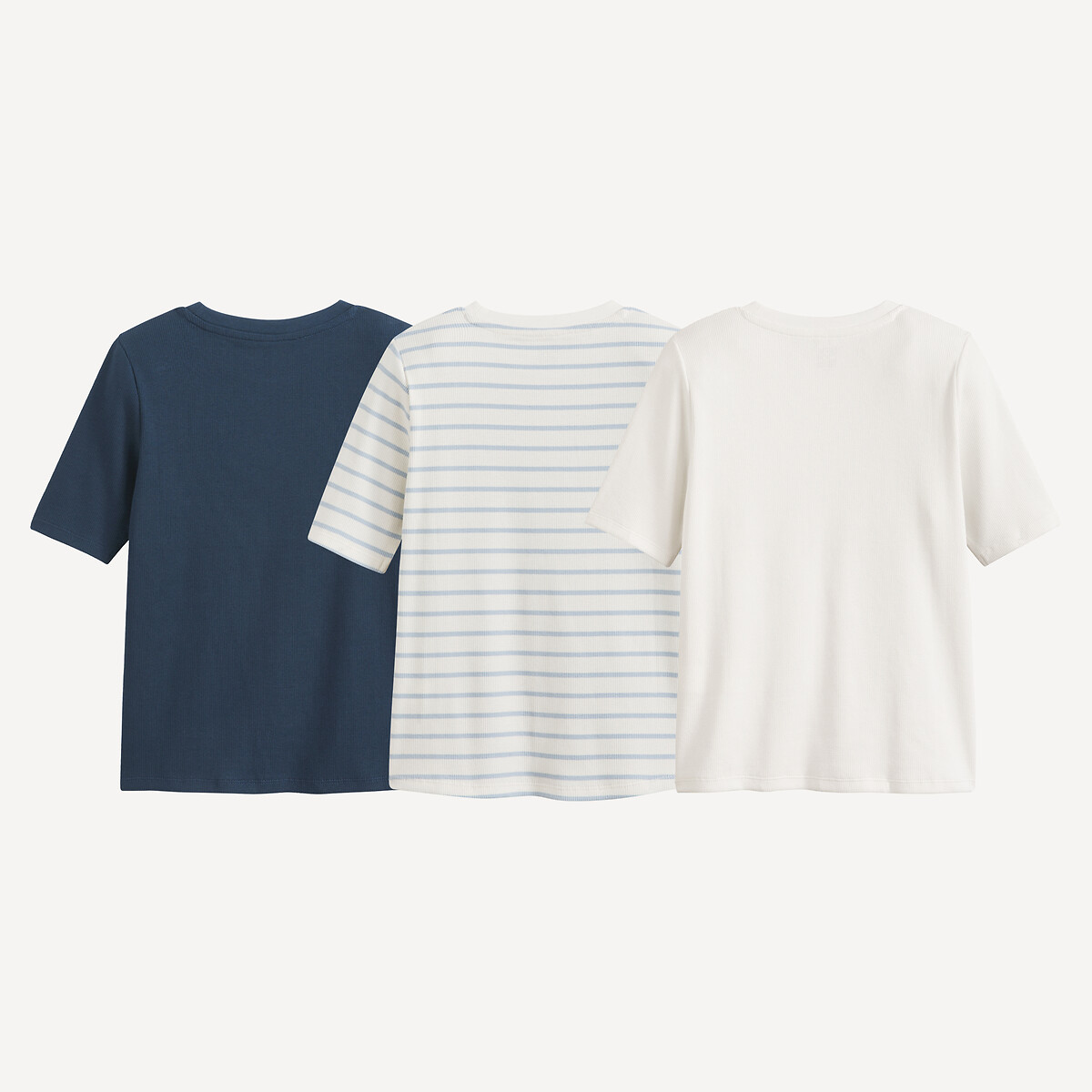 COLEÇÃO LA REDOUTE<br>Conjunto de 3 camisetas de gola redonda