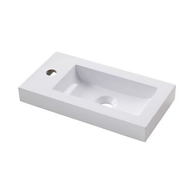 Meuble lave-mains à suspendre Cooke & Lewis Indus bois + plan vasque blanc Cooke & Lewis Seymour