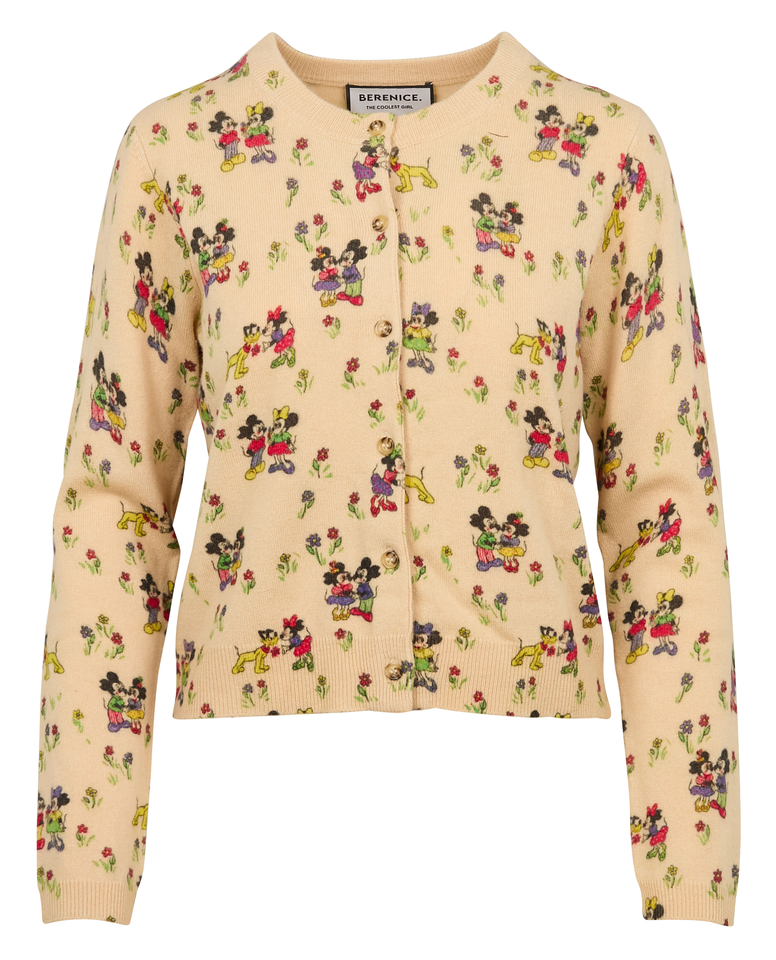 GEMINNIE - Gilet court imprimé en laine| Beige