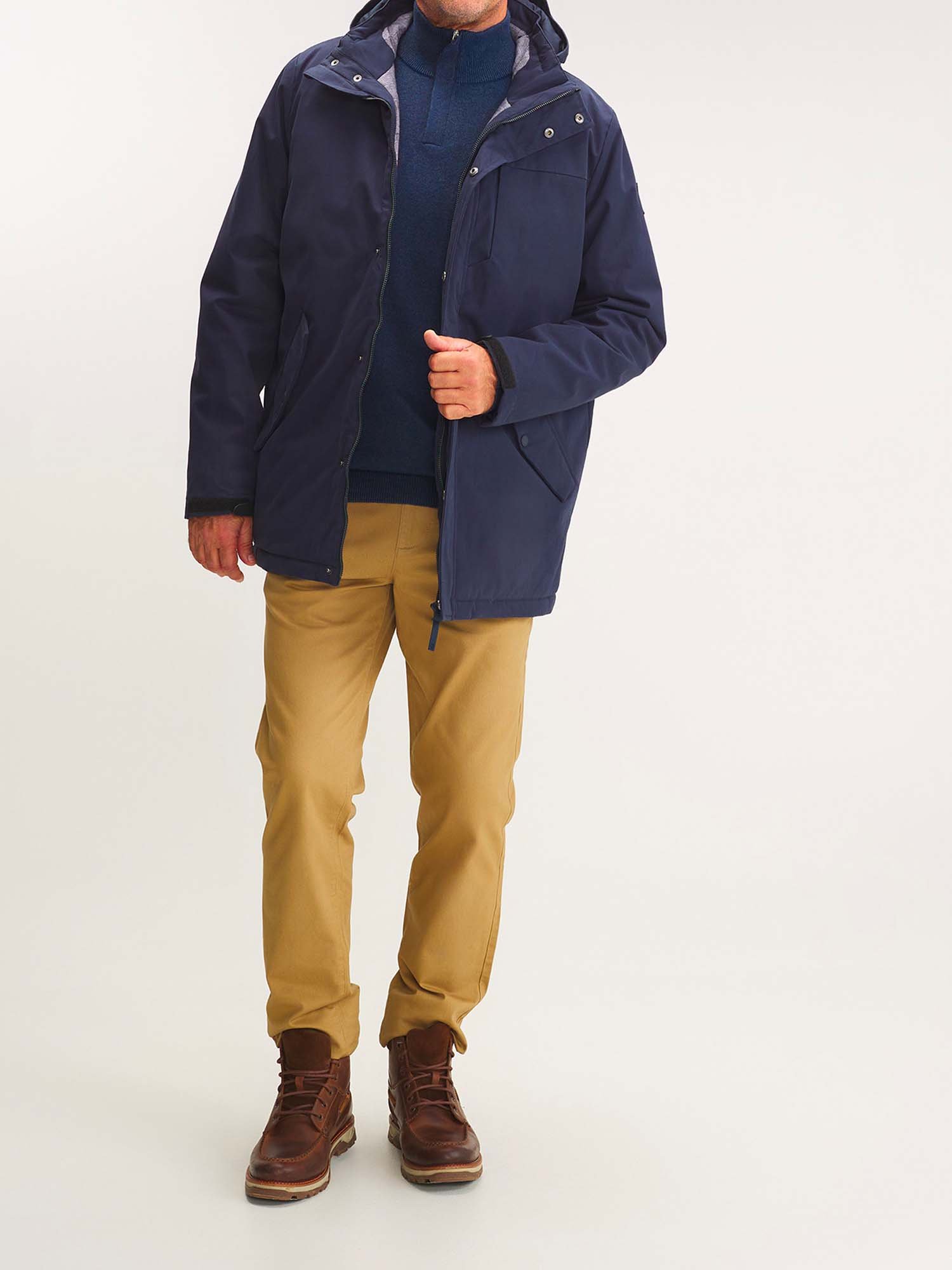 Veste Homme Imperméable Mi-Longue Marine