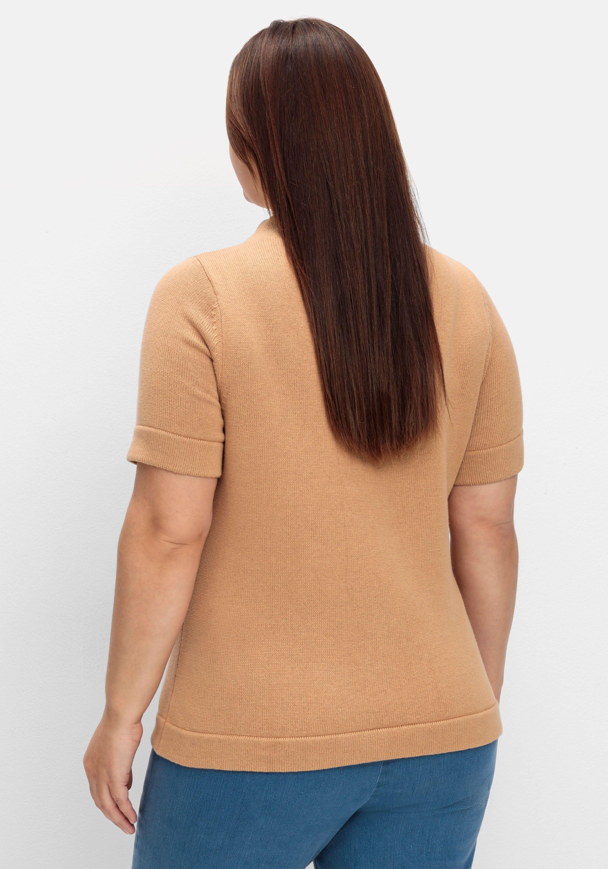 Pullover mit Halbarm und Stehkragen