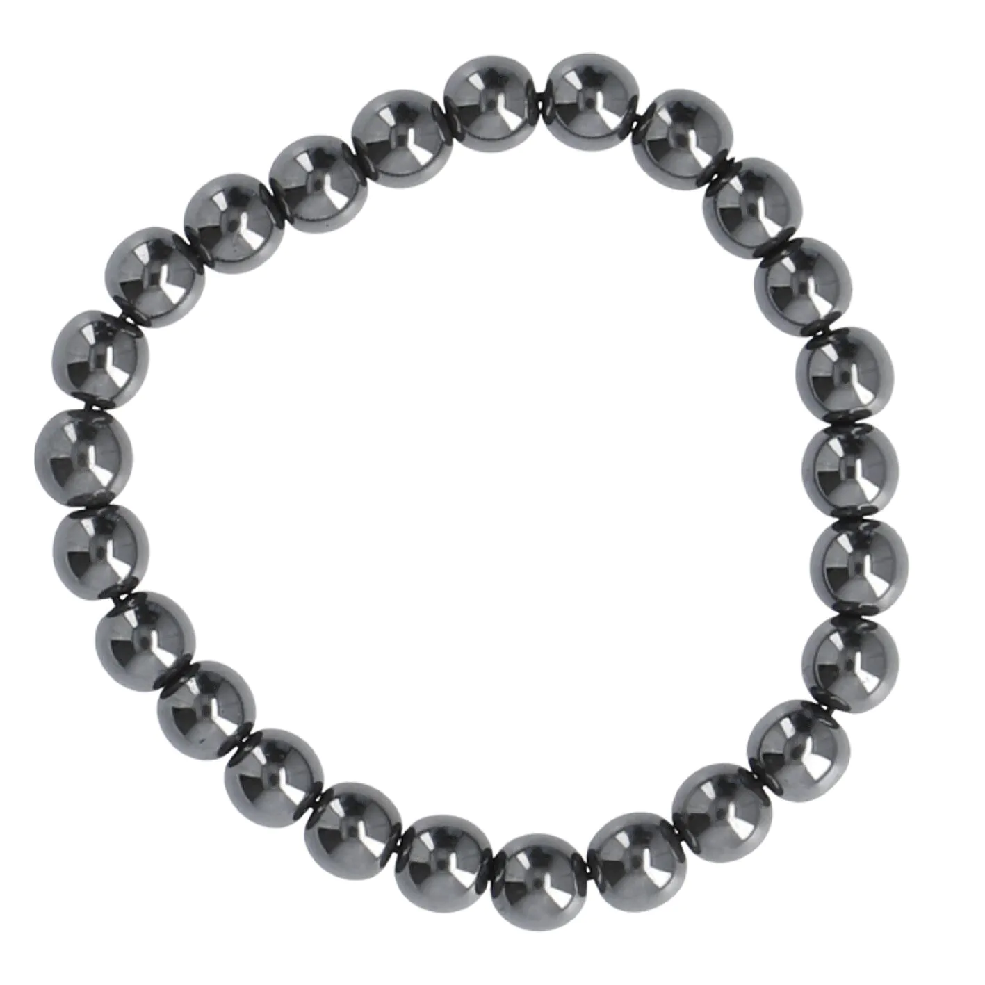 Armband Edelstein-Energie, Hämatit/schwarz