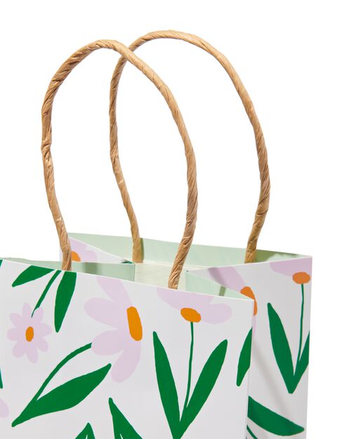 sac cadeau en papier vin 37x10.5x10.5 fleurs