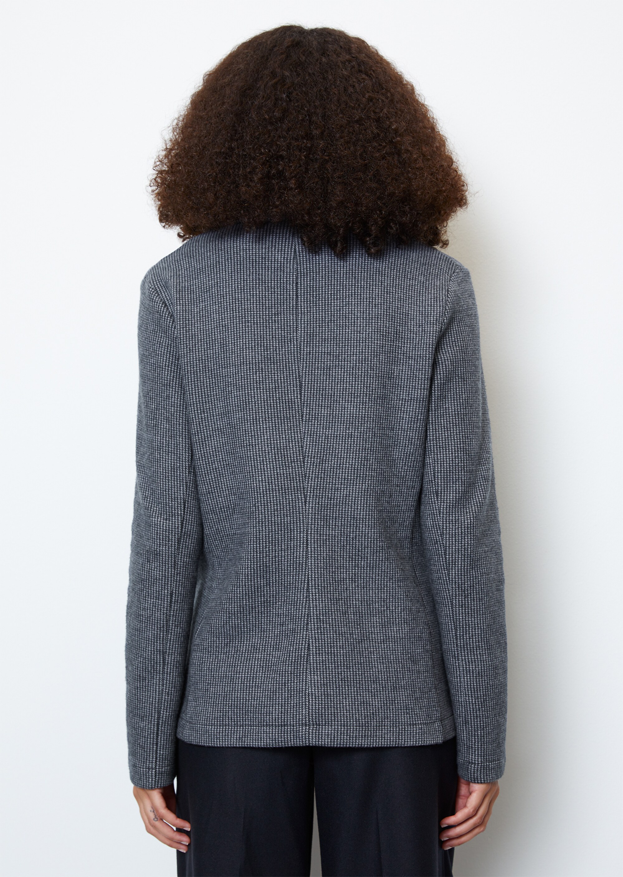 Jerseyblazer fittedmit Mini-Pepita-Muster