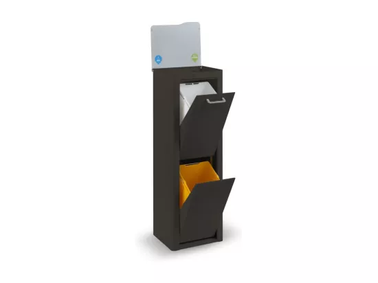 Poubelle cuisine de tri sélectif - 2 compartiments de 20L- CUBEK