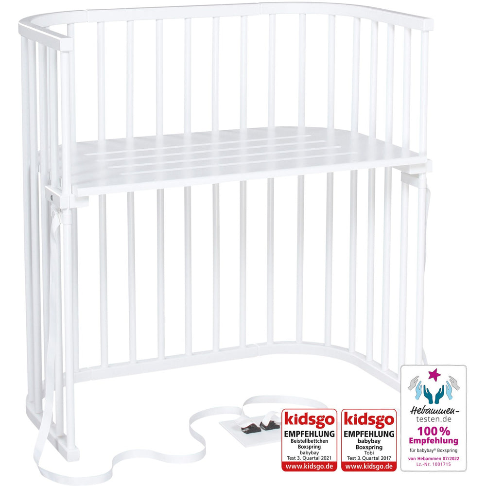 Køb babybay® Bedside Crib Hvid Varnished Boxspring Co-Sleeper Babyseng