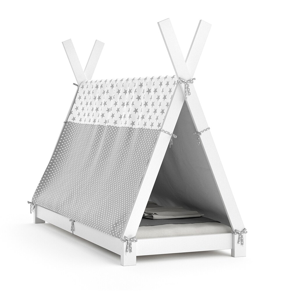 Vitalispa Überwurf Kinderbett Indianerzelt für Tipi Bett 80x160cm Zeltbett Zelt