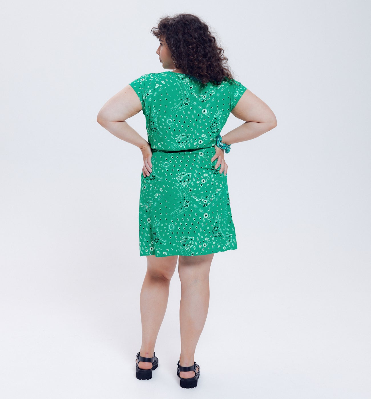 Robe courte imprimé bandana - Imprimé vert