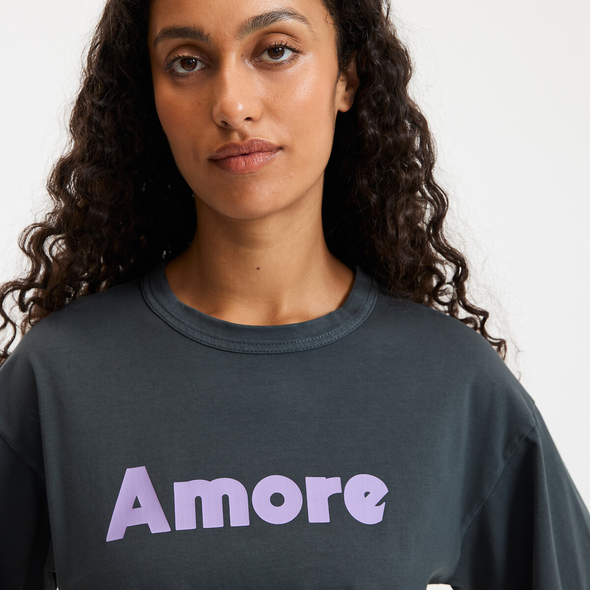COLEÇÃO LA REDOUTE<br>Camiseta com estampa, gola redonda e mangas curtas
