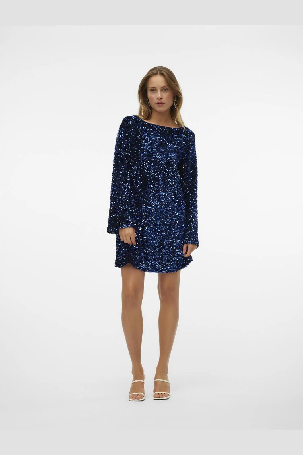 Vero Moda Vmlaila Ls Sequin Bow Dress 4681341 midnight blue