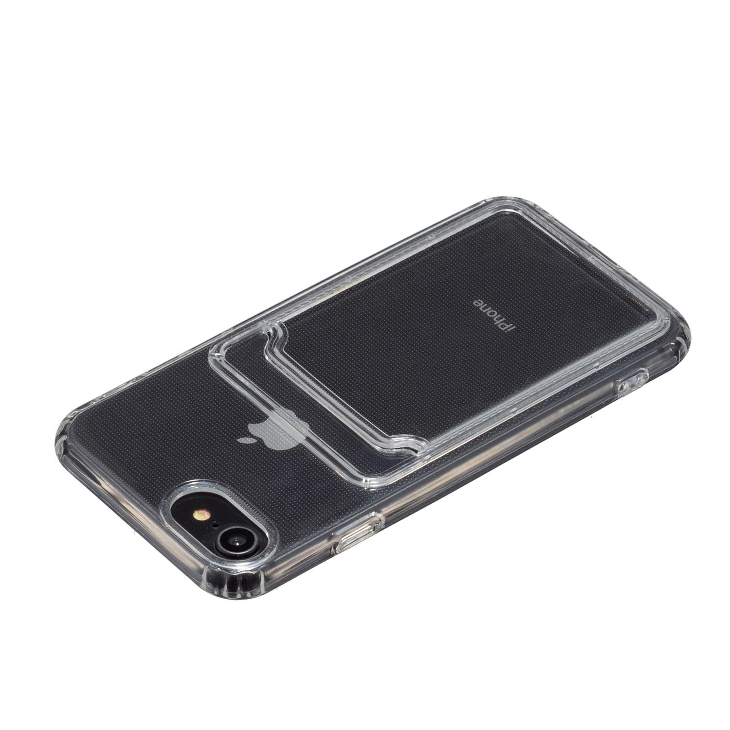 iPhone SE (2022/2020) / 8 / 7 / 6S Gummi Case Schutzhülle mit Kartenfach - Transparent