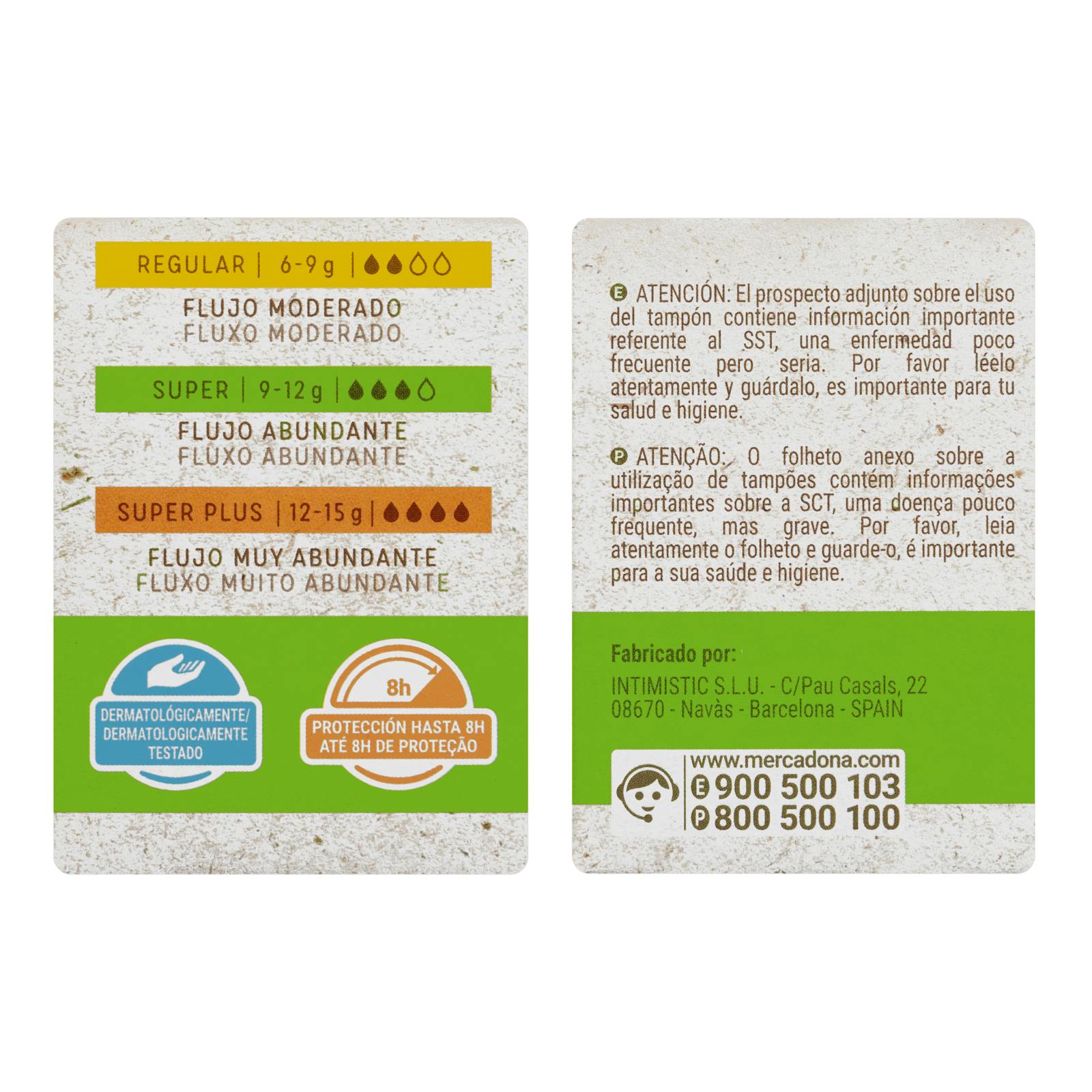 Tampons Super Deliplus 100% coton